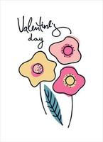 happy valentines day salutation lettrage avec coeur de couleur arc-en-ciel dans le dos vecteur