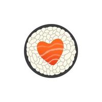 sushi roll japon cuisine asiatique création de logo vectoriel isolée sur fond blanc. illustration vectorielle