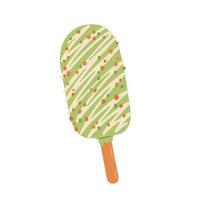 icône de crème glacée au matcha illustration vectorielle isolée pour autocollants, cartes postales, cahier vecteur
