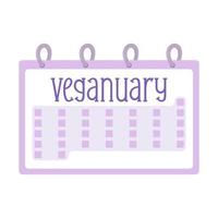 calendrier avec végétalien. un appel à devenir végétalien. défi en janvier. informer le public sur la nourriture végétalienne et le style plat diet.cute. vecteur