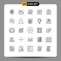 concept de 25 lignes pour les sites Web mobiles et applications navigation boussole disque téléphone éléments de conception vectoriels modifiables médicaux vecteur