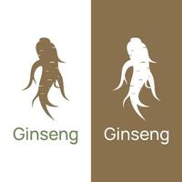 création de logo de plante et de feuilles d'herbe de ginseng naturel.logo pour les entreprises, à base de plantes, floral. vecteur