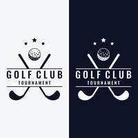 création de logo de balle de golf et de club de golf. logo pour équipe de golf professionnelle, club de golf, tournoi, entreprise, événement. vecteur