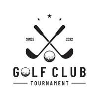 création de logo de balle de golf et de club de golf. logo pour équipe de golf professionnelle, club de golf, tournoi, entreprise, événement. vecteur
