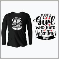 juste une fille qui chapeaute la conception de t-shirt de la saint-valentin avec le vecteur