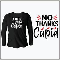 non merci conception de t-shirt cupidon avec vecteur