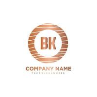 bk lettre initiale cercle bois logo modèle vecteur