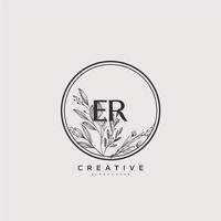 er beauty vector art du logo initial, logo manuscrit de la signature initiale, mariage, mode, bijoux, boutique, floral et botanique avec modèle créatif pour toute entreprise ou entreprise.