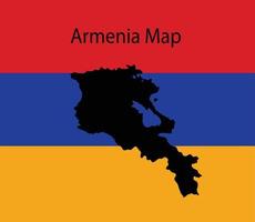 Arménie carte silhouette drapeau en arrière-plan vecteur