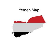 Carte du Yémen avec illustration vectorielle drapeau vecteur