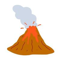 éruption volcanique. lave incandescente et activité géologique. catastrophe naturelle. destruction de la montagne. vecteur