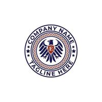 logo héraldique oiseau aigle vecteur