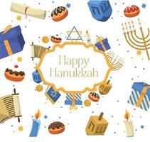 hanukkah heureux moderne blanc. illustration vectorielle vecteur