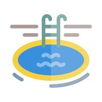 illustration plate sur une piscine à thème vecteur
