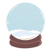 boule à neige vide. illustration vectorielle. boule de neige de noël avec des flocons de neige d'hiver. cadeau pour l'heure d'hiver confortable vecteur