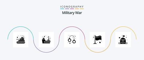 pack d'icônes de glyphe de guerre militaire 5, y compris le camp. se battre. armée. guerre. armée vecteur