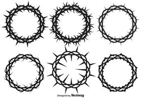 Vector Crown Of Thorns Set pour Carême et Pâques