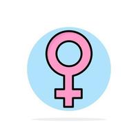 symbole féminin sexe abstrait cercle fond plat couleur icône vecteur