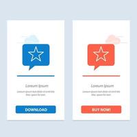 chat message préféré étoile bleu et rouge télécharger et acheter maintenant modèle de carte de widget web vecteur