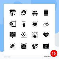 16 icônes créatives signes et symboles modernes de développer l'application turban touch transport éléments de conception vectoriels modifiables vecteur