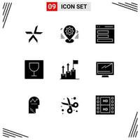pack d'icônes vectorielles stock de 9 signes et symboles de ligne pour le réglage de photo d'entreprise éléments de conception vectoriels modifiables par l'utilisateur alimentaire vecteur