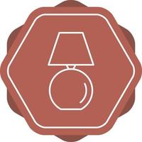 icône de vecteur de ligne de lampe de table unique