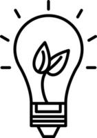 icône de ligne d'ampoule écologique vecteur