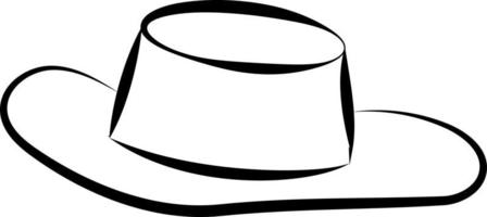 style cowboy chapeau classique style doodle dessin au trait illustration vectorielle isolé sur fond blanc fedora panama stetson vecteur