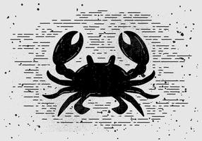 Silhouette de crabe dessinée à main vintage gratuite vecteur