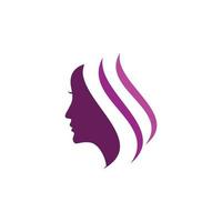 silhouette de visage de femme vecteur