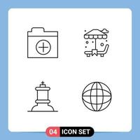 ensemble de 4 symboles d'icônes d'interface utilisateur modernes signes pour ajouter des éléments de conception vectoriels modifiables sur internet vecteur