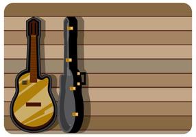 Étui de guitare classique avec vecteur de fond en bois