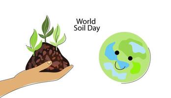 journées mondiales du sol vecteur illustration de doodle plat pour carte de voeux, affiche et bannière