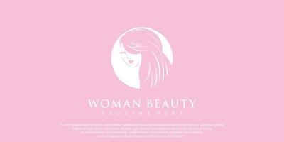 beauté femme féminine logo avec concept créatif élégant vecteur premium