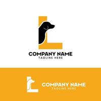 lettre l inspiration du modèle de conception de logo de chien, vecteur de chien, logo initial