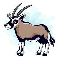 gazelle oryx drôle de dessin animé isolé sur fond blanc vecteur