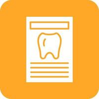 glyphe d'analyse des dents icône de fond de coin rond vecteur