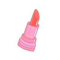 illustration de clip art isolé mignon dessiné à la main de rouge à lèvres rose et rouge vecteur