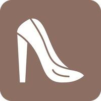 icône de fond de coin rond de glyphe de chaussures pour femmes vecteur