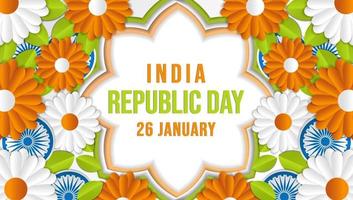 jour de la république de l'inde dans la conception d'illustration des arts découpés en papier vecteur