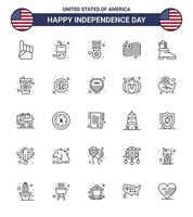 25 icônes créatives des états-unis signes d'indépendance modernes et symboles du 4 juillet de l'american shose award usa country modifiable usa day vector design elements