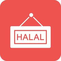icône de fond de coin rond glyphe halal vecteur