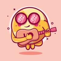 mascotte de personnage de boule de billard cool jouant de la guitare dessin animé isolé dans un style plat vecteur