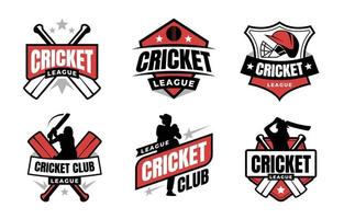 modèle de logo de club de cricket vecteur