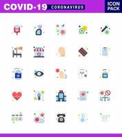 nouveau coronavirus 2019ncov 25 pack d'icônes de couleur plate soutien médicament médical communication virus coronavirus viral 2019nov éléments de conception de vecteur de maladie