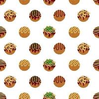 modèle sans couture avec illustration vectorielle takoyaki vecteur