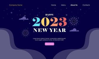 page de destination de la célébration de la bonne année 2023 vecteur