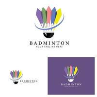 création de logo de badminton, icône vectorielle pour les compétitions d'athlétisme vecteur