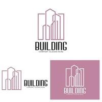 logo de conception de maison, logo de bâtiment, icône de société immobilière et de construction vecteur