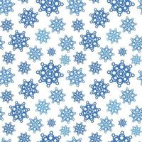 motif de flocons de neige. fond blanc sans couture de vecteur avec des flocons de neige bleus mignons. illustration de répétition de chutes de neige. ornement d'hiver